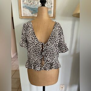(NWOT) Princess Polly “Arman” Leopard Tie Top Size 8